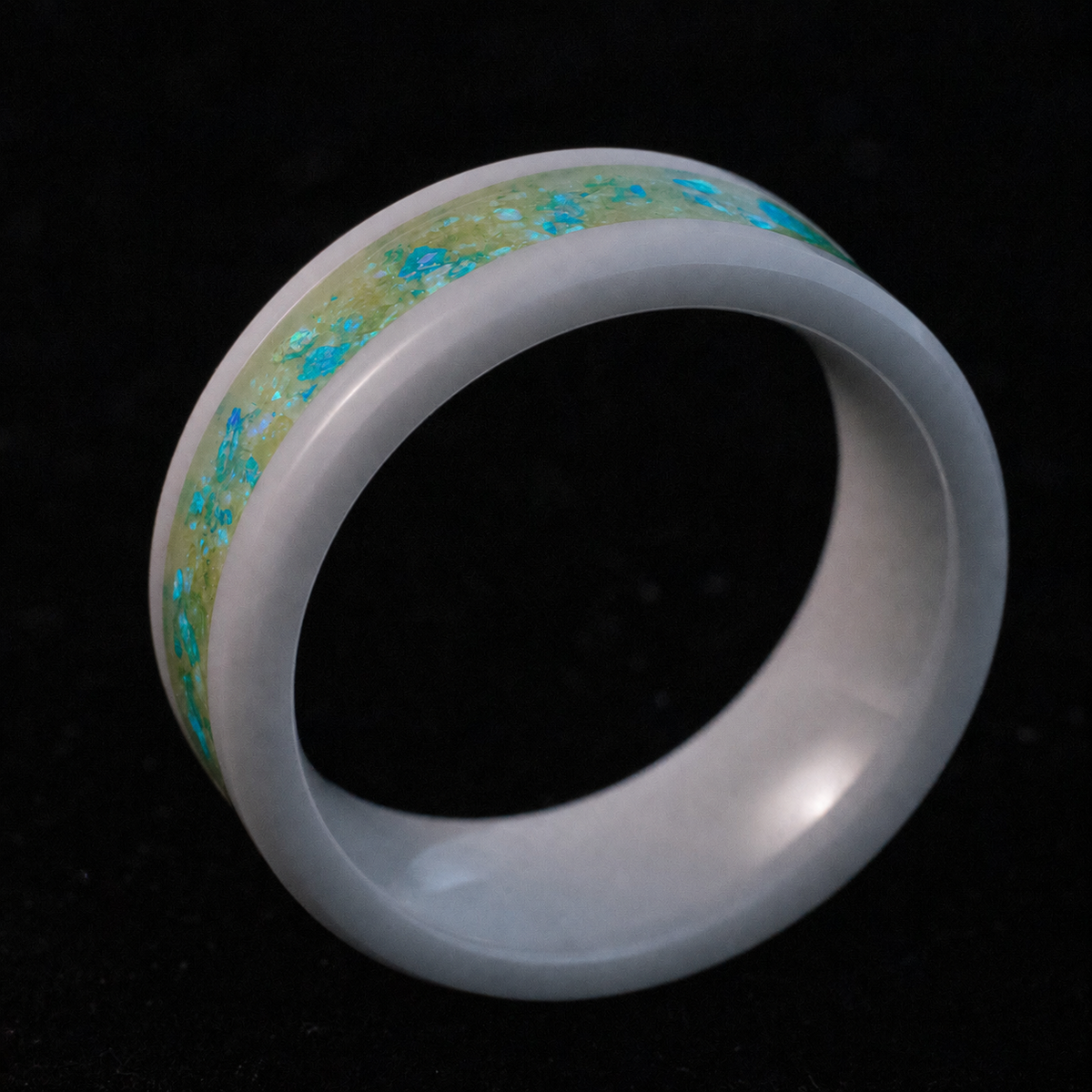 Ion Pulse — Aqua Glow Ring — handcrafted ring detail view 7