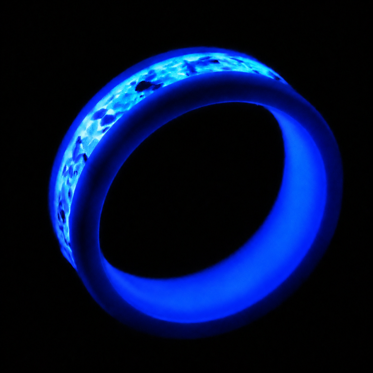 Cold Fusion — Blue Glow Ring — handcrafted ring detail view 4