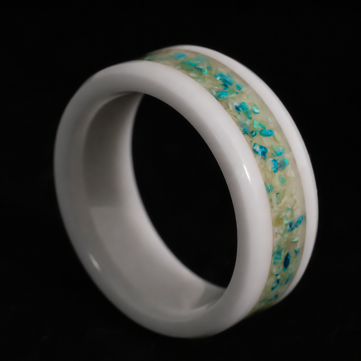 Ion Pulse — Aqua Glow Ring — handcrafted ring detail view 5