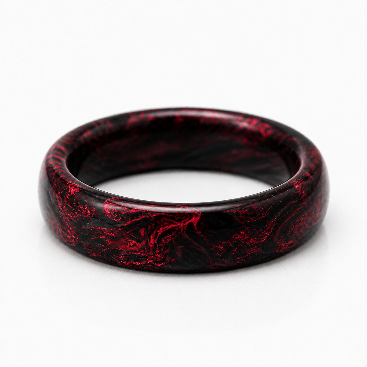 Carbon Storm — Redline Ring — handcrafted ring detail view 4