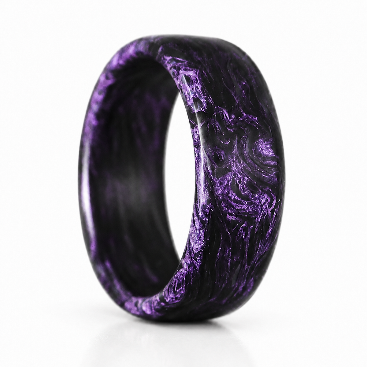 Carbon Storm — Violet Ring — handcrafted ring detail view 3