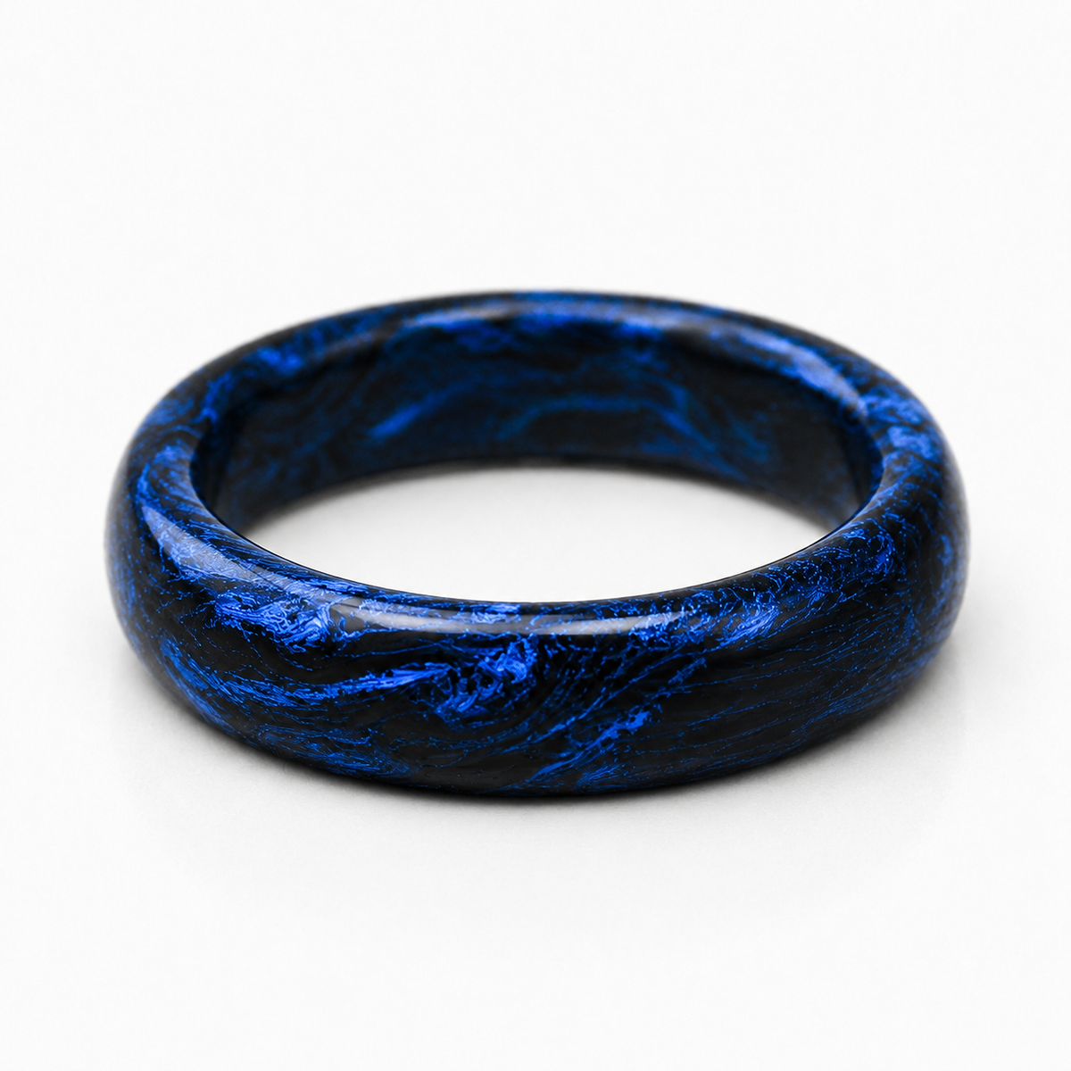 Carbon Storm — Navy Ring — handcrafted ring detail view 4