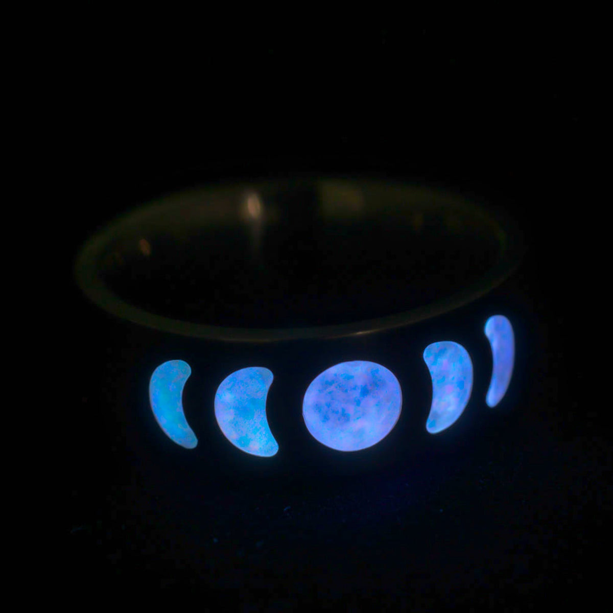 Moon Phase — Frost Titanium Ring — handcrafted ring detail view 4