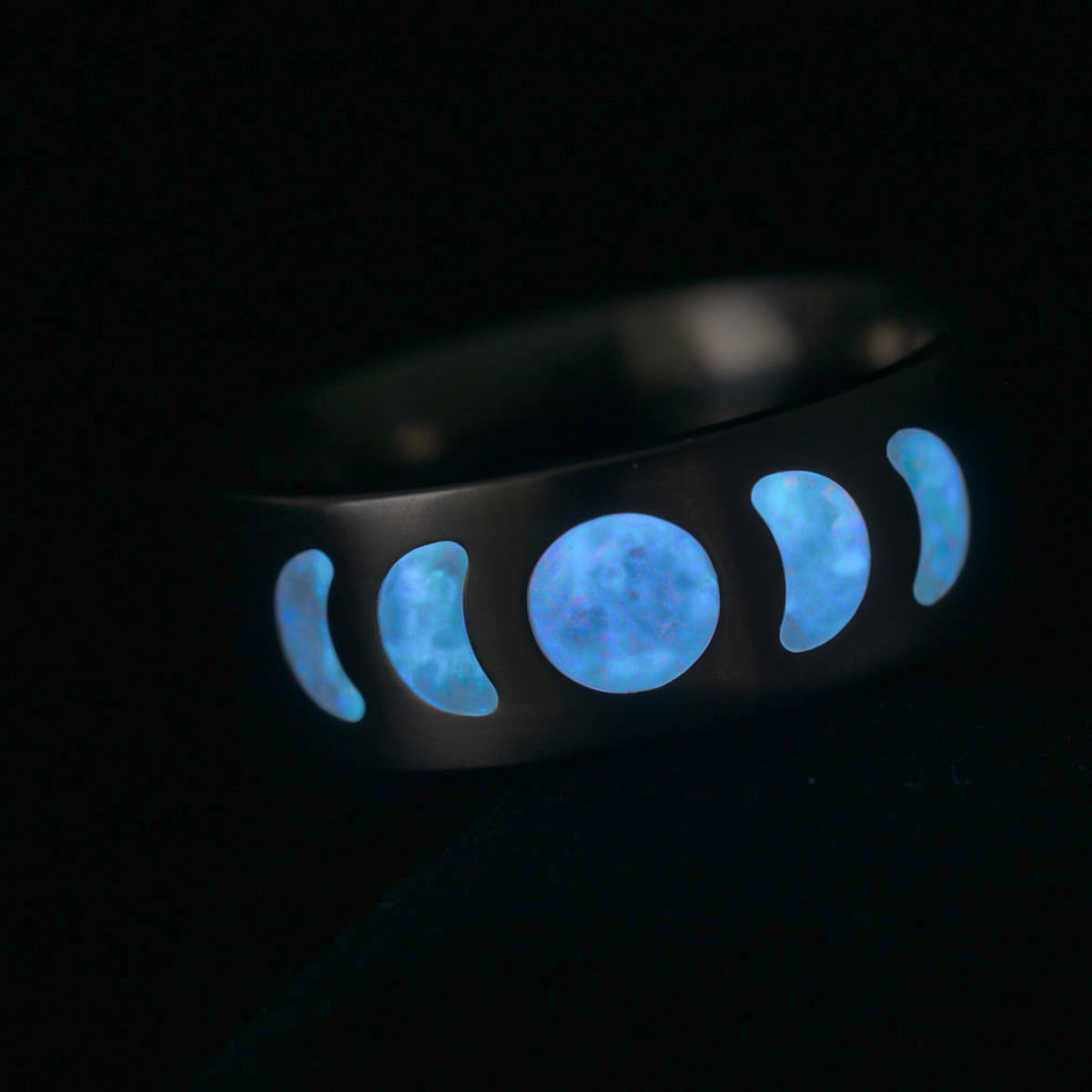 Moon Phase — Frost Titanium Ring — handcrafted ring detail view 7