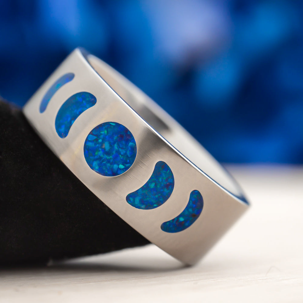 Moon Phase — Nereus Ring — handcrafted ring detail view 3
