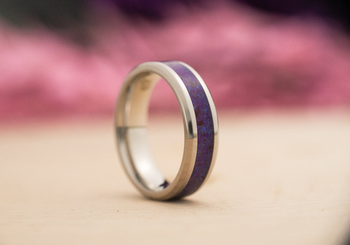 Lavender — Stainless Steel Ring — handcrafted ring detail view 8