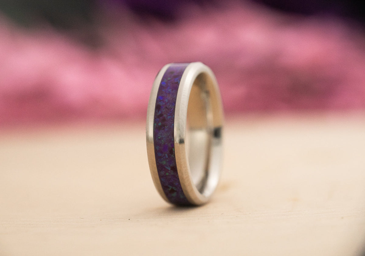 Lavender — Stainless Steel Ring — handcrafted ring detail view 9