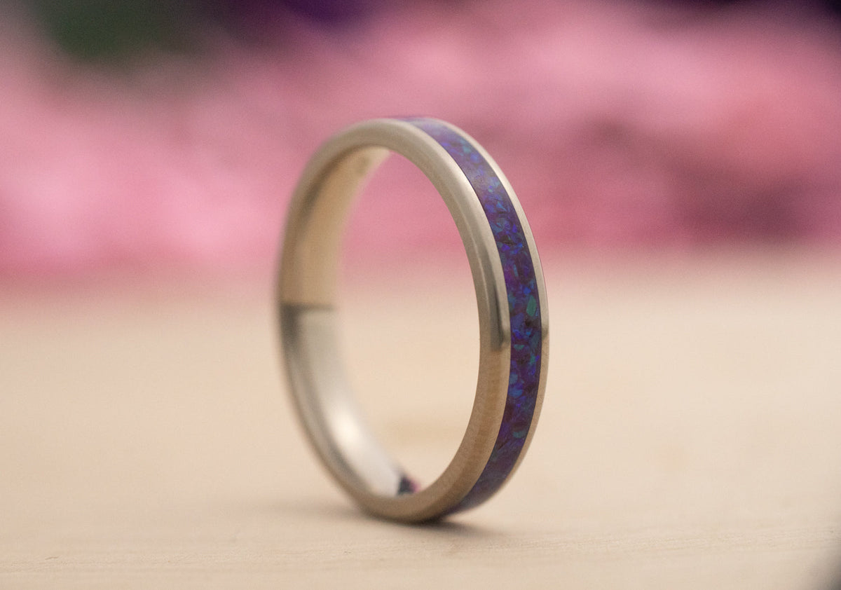 Lavender — Stainless Steel Ring — handcrafted ring detail view 10