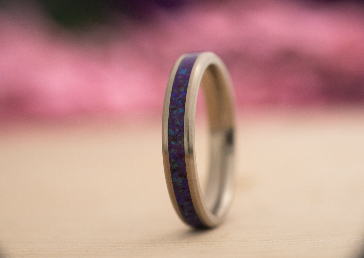 Lavender — Stainless Steel Ring — handcrafted ring detail view 11