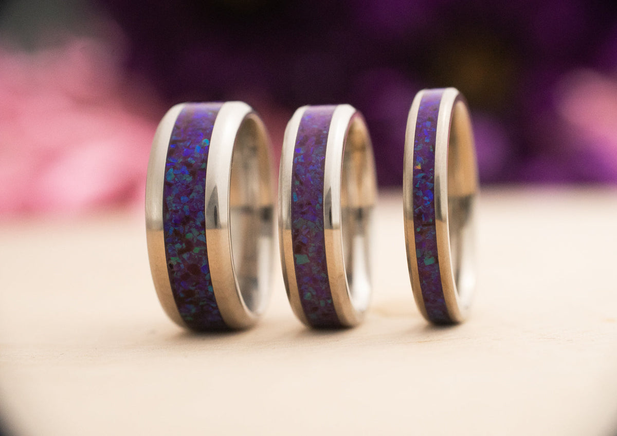 Lavender — Stainless Steel Ring — handcrafted ring detail view 5