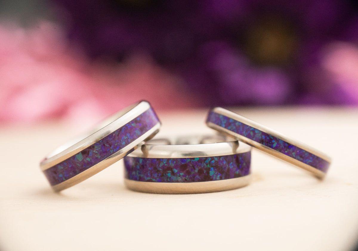 Lavender — Stainless Steel Ring — handcrafted ring detail view 6