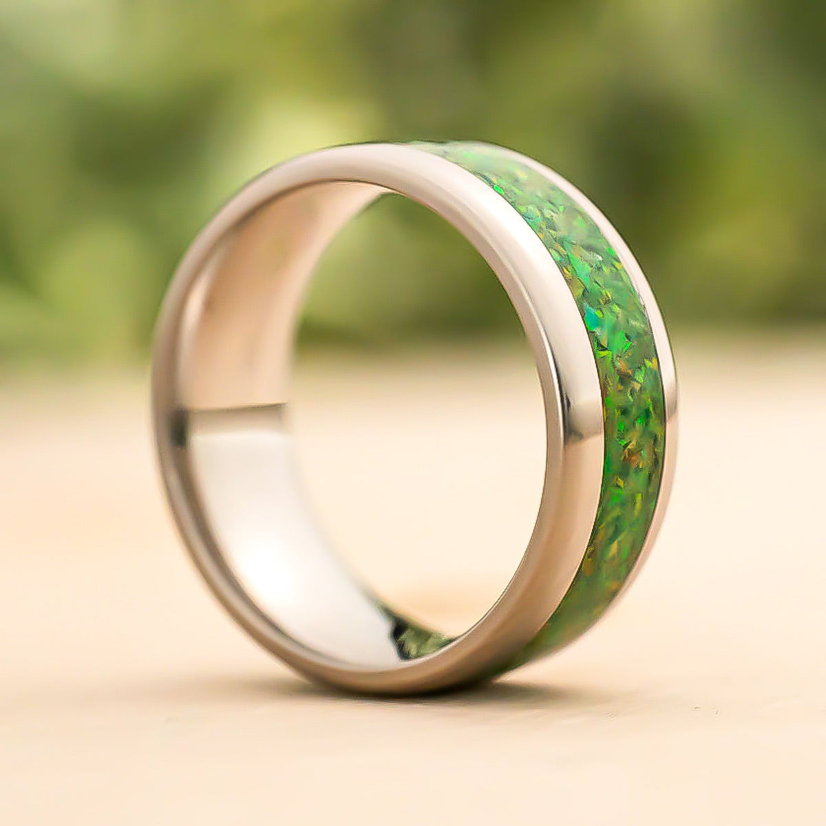 Sage — Stainless Steel Ring — handcrafted ring detail view 4