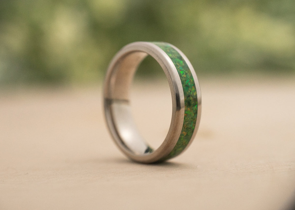 Sage — Stainless Steel Ring — handcrafted ring detail view 9