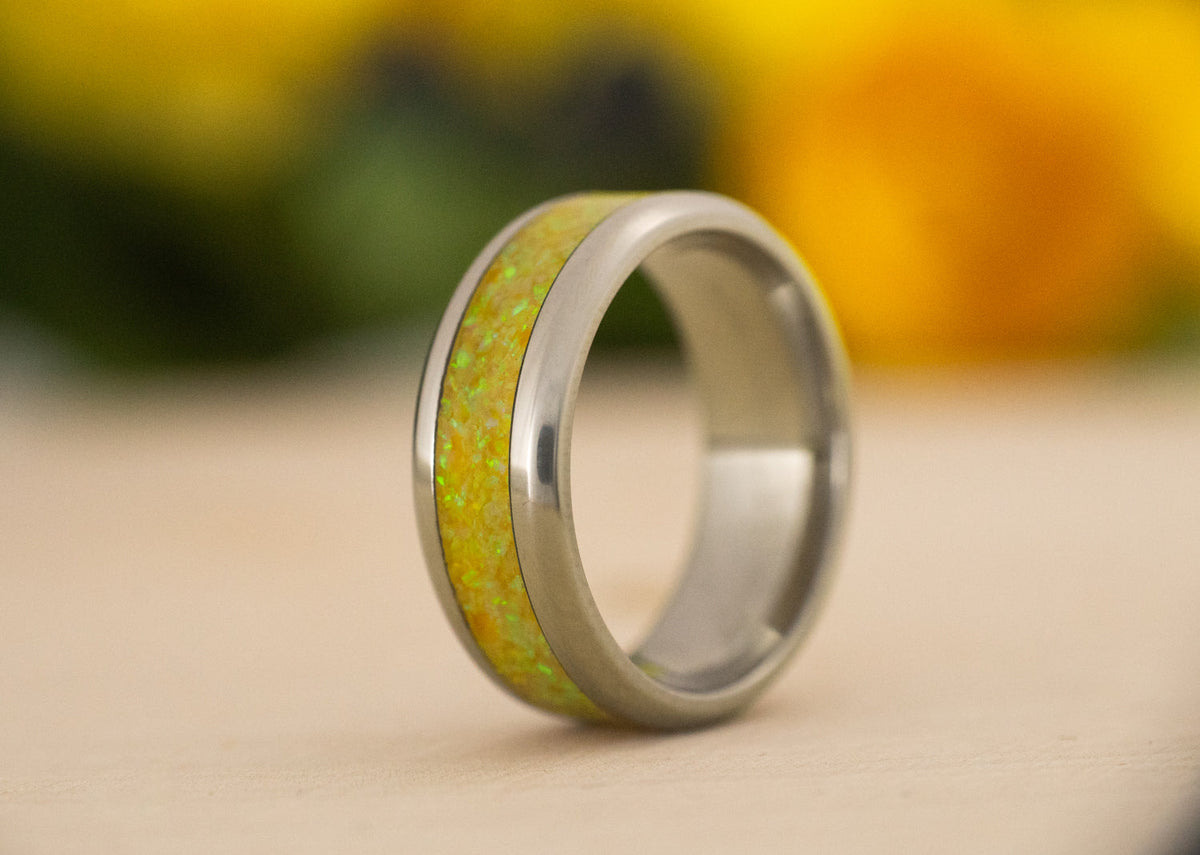 Goldenrod — Stainless Steel Ring — handcrafted ring detail view 8