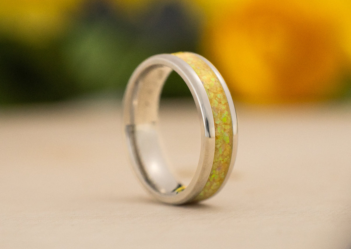 Goldenrod — Stainless Steel Ring — handcrafted ring detail view 9