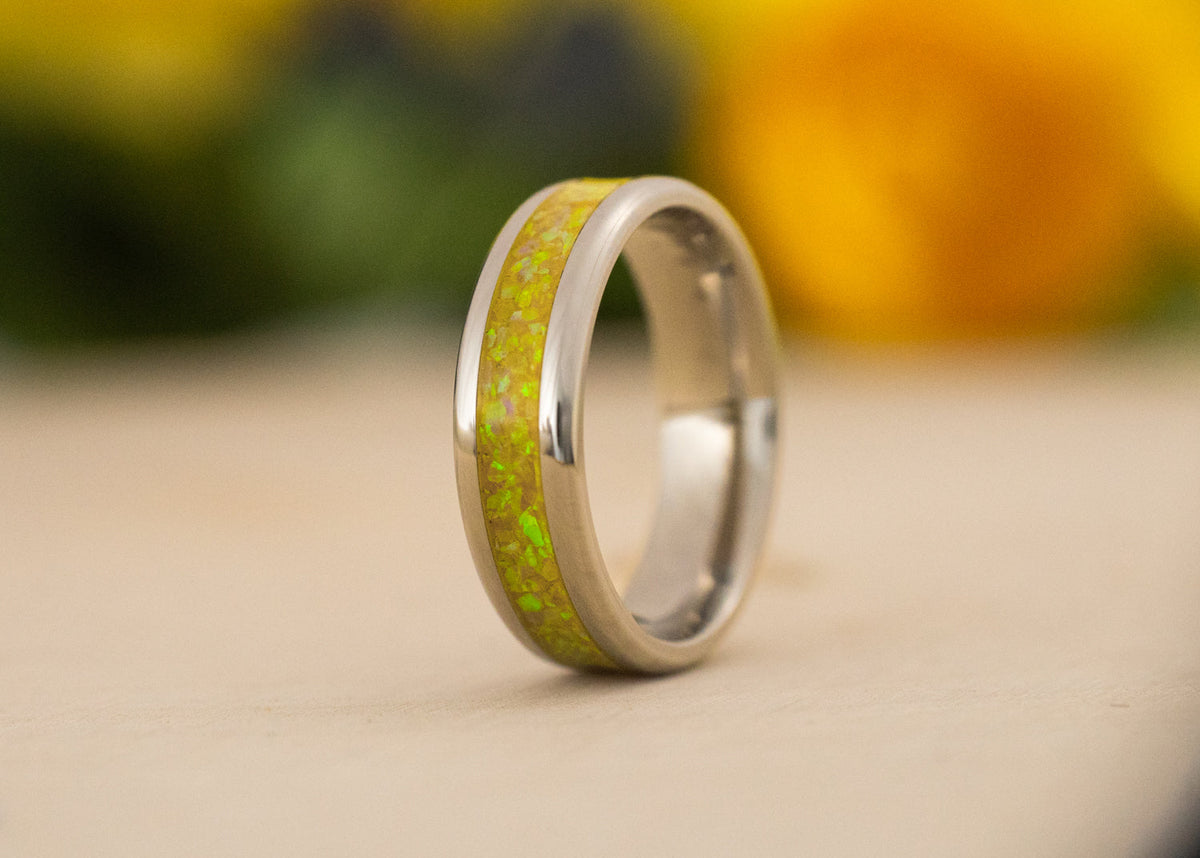 Goldenrod — Stainless Steel Ring — handcrafted ring detail view 10