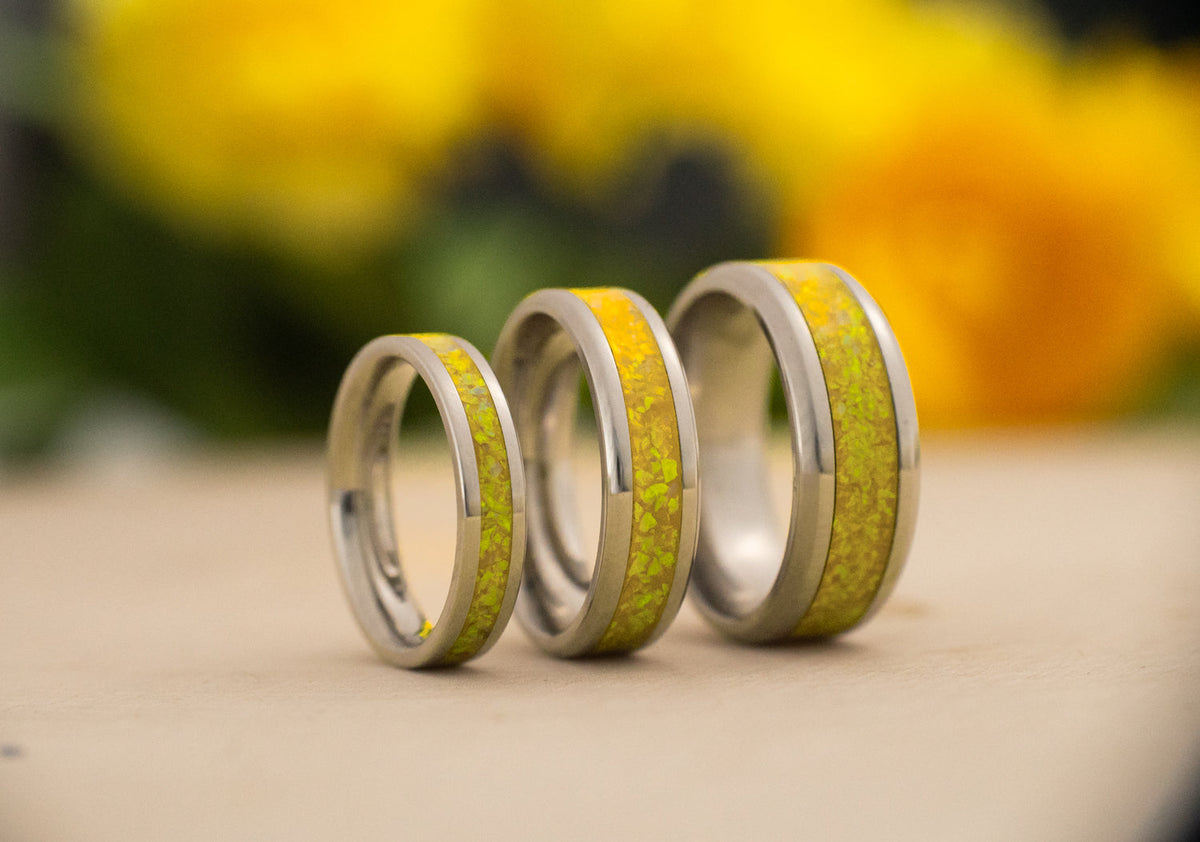 Goldenrod — Stainless Steel Ring — handcrafted ring detail view 4