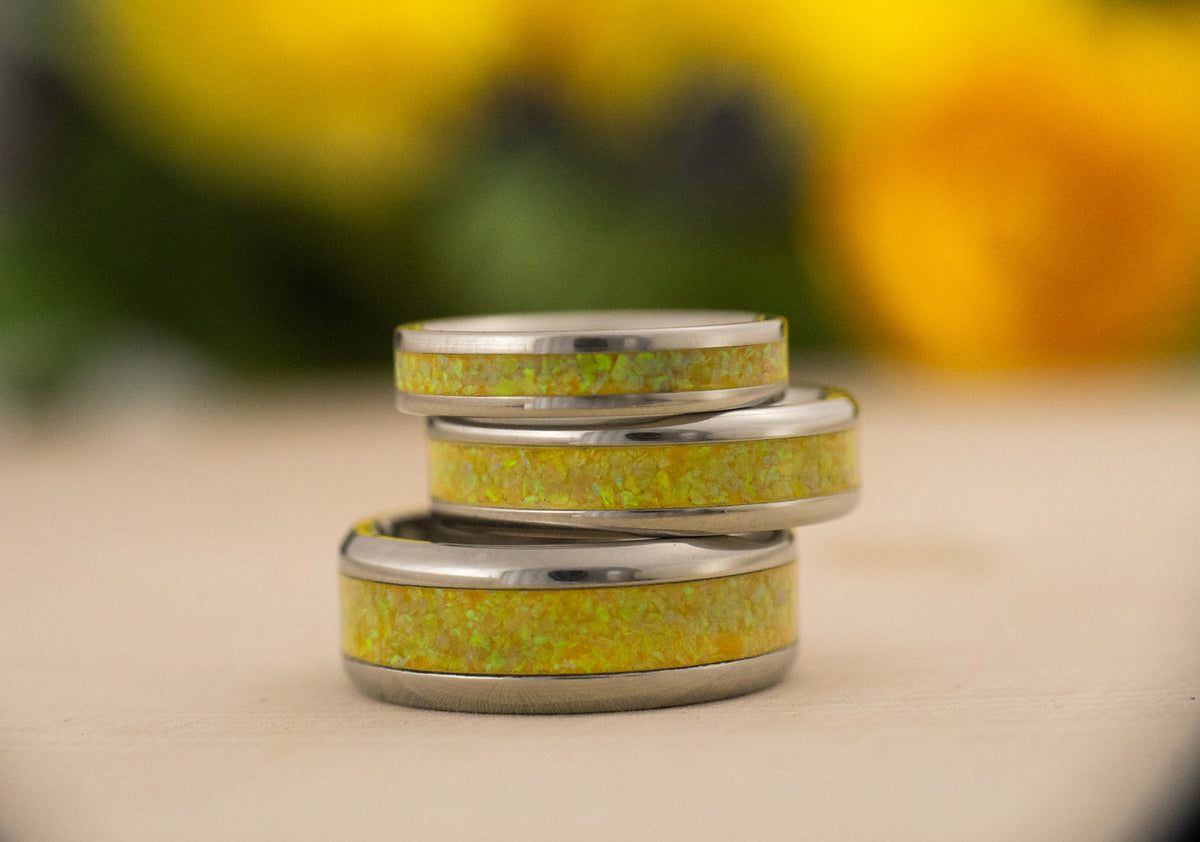 Goldenrod — Stainless Steel Ring — handcrafted ring detail view 6