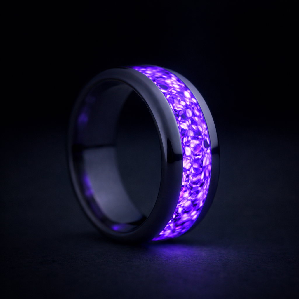 Lavender — Stainless Steel Ring — handcrafted ring detail view 2