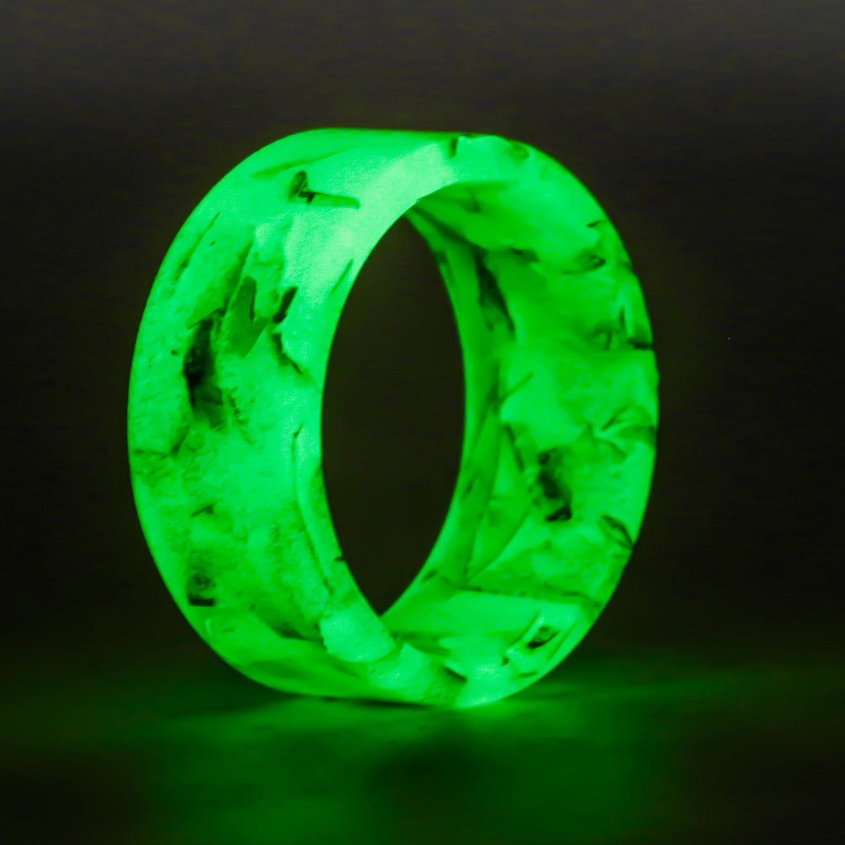 Benjamin's Glow — Shredded $100 Glow Ring — handcrafted ring detail view 4