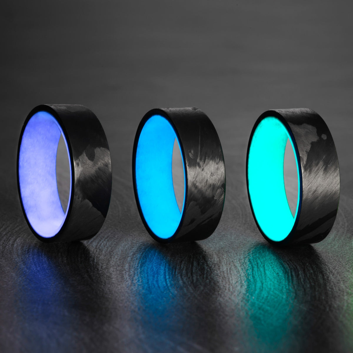 The Raceline — Flat Filament Carbon With Lume Ring shown with color and design variations 4