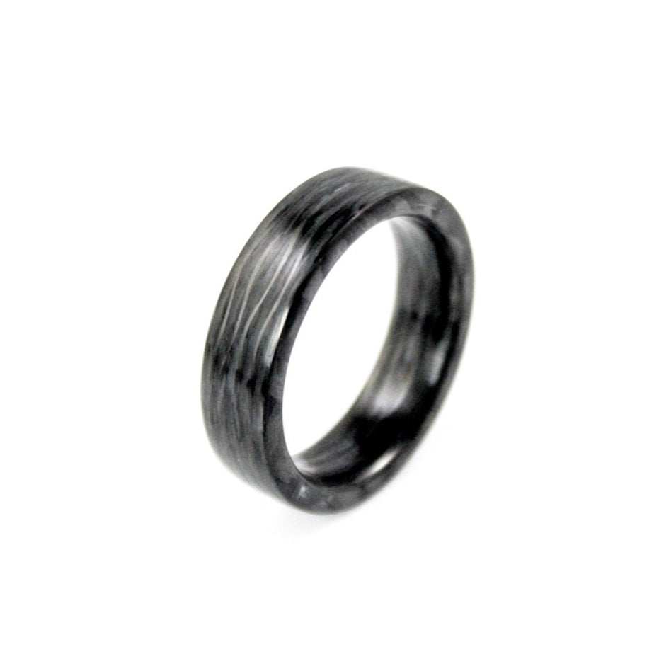 Matrix Green Carbon Fiber Glow Ring — handcrafted ring detail view 3