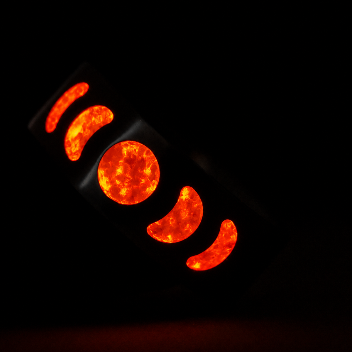 Moon Phase — Fire Ring — handcrafted ring detail view 7