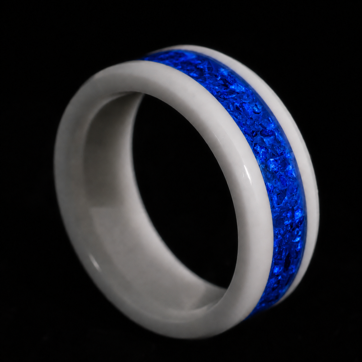 Cold Fusion — Blue Glow Ring — handcrafted ring detail view 6