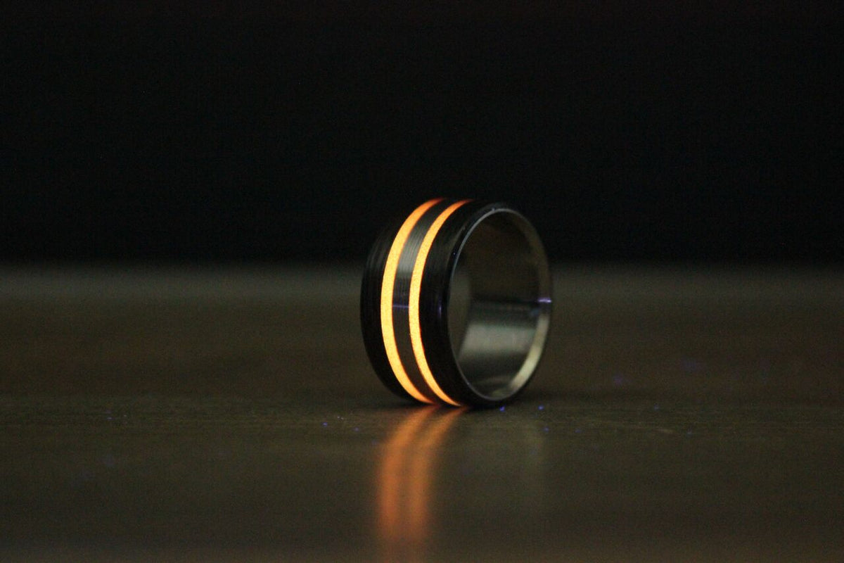 The Trinity Balance Ring – glowing in low light
