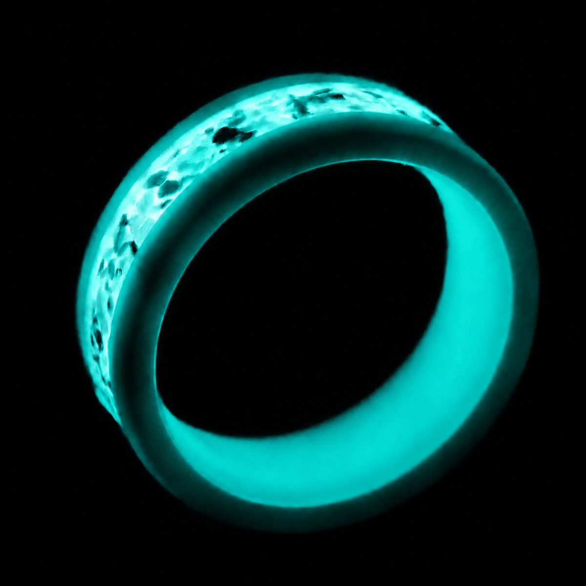 Ion Pulse — Aqua Glow Ring — handcrafted ring detail view 4