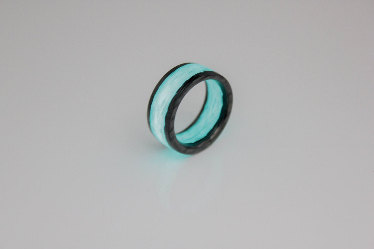 Hercules — The Aqua Lume Center Stripe Ring — handcrafted ring detail view 6