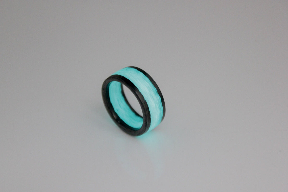 Hercules — The Aqua Lume Center Stripe Ring — handcrafted ring detail view 4