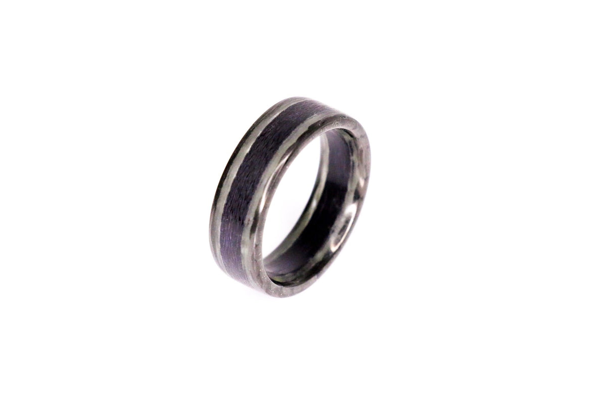Joker Metallic Carbon Fiber Glow Ring — handcrafted ring detail view 3
