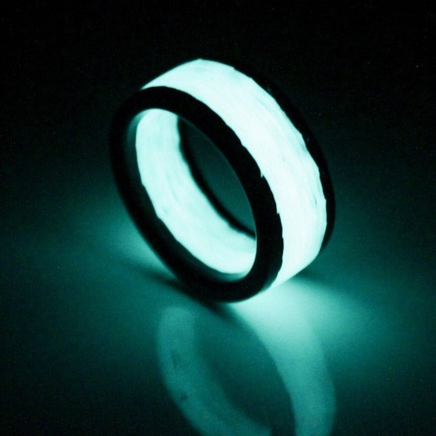 Hercules — The Aqua Lume Center Stripe Ring — handcrafted ring detail view 2